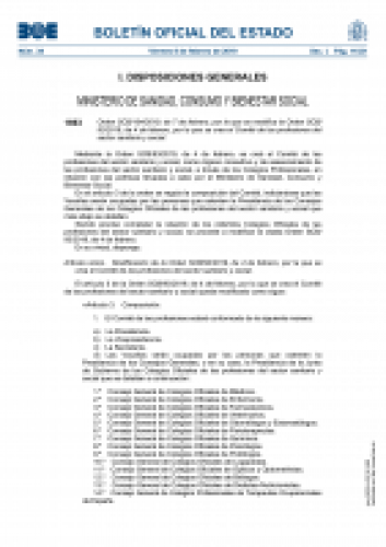 El Consejo General forma parte del Comité de las profesiones del sector sanitario y social
