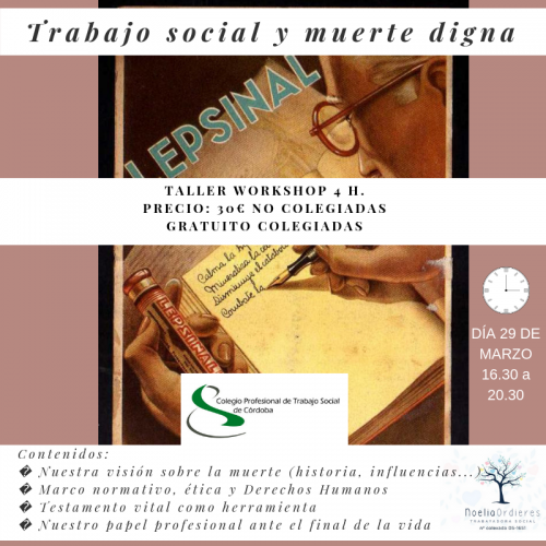C.P.T.S. CÓRDOBA: TALLER PRESENCIAL SOBRE “TRABAJO SOCIAL Y MUERTE DIGNA”