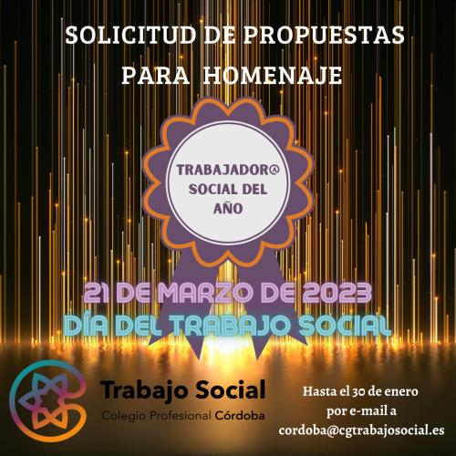 SOLICITUD DE PROPUESTAS PARA HOMENAJEAR A TRABAJADOR@ SOCIAL DEL AÑO