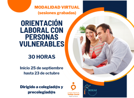 Formación e-learning "Orientación laboral con personas vulnerables" 