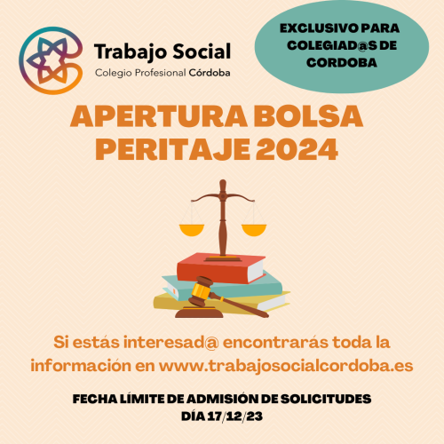EL C.P.T.S. CORDOBA ABRE SU BOLSA ANUAL DE PERITAJE PARA 2024