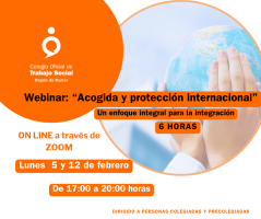 Webinar:” Acogida y protección internacional: Un enfoque para la integración.”