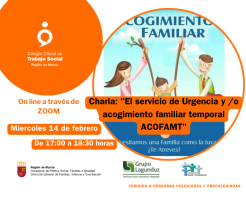Charla: "El servicio de Urgencia y/o acogimiento familiar temporal ACOFAMT"