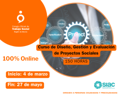 Curso online de Diseño, Gestión y Evaluación de Proyectos Sociales